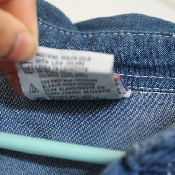 M&M's Brand Women's Long Sleeve Denim Blue Jean Shirt, Plus Size: 22W / 24W - Picture 6 of 9